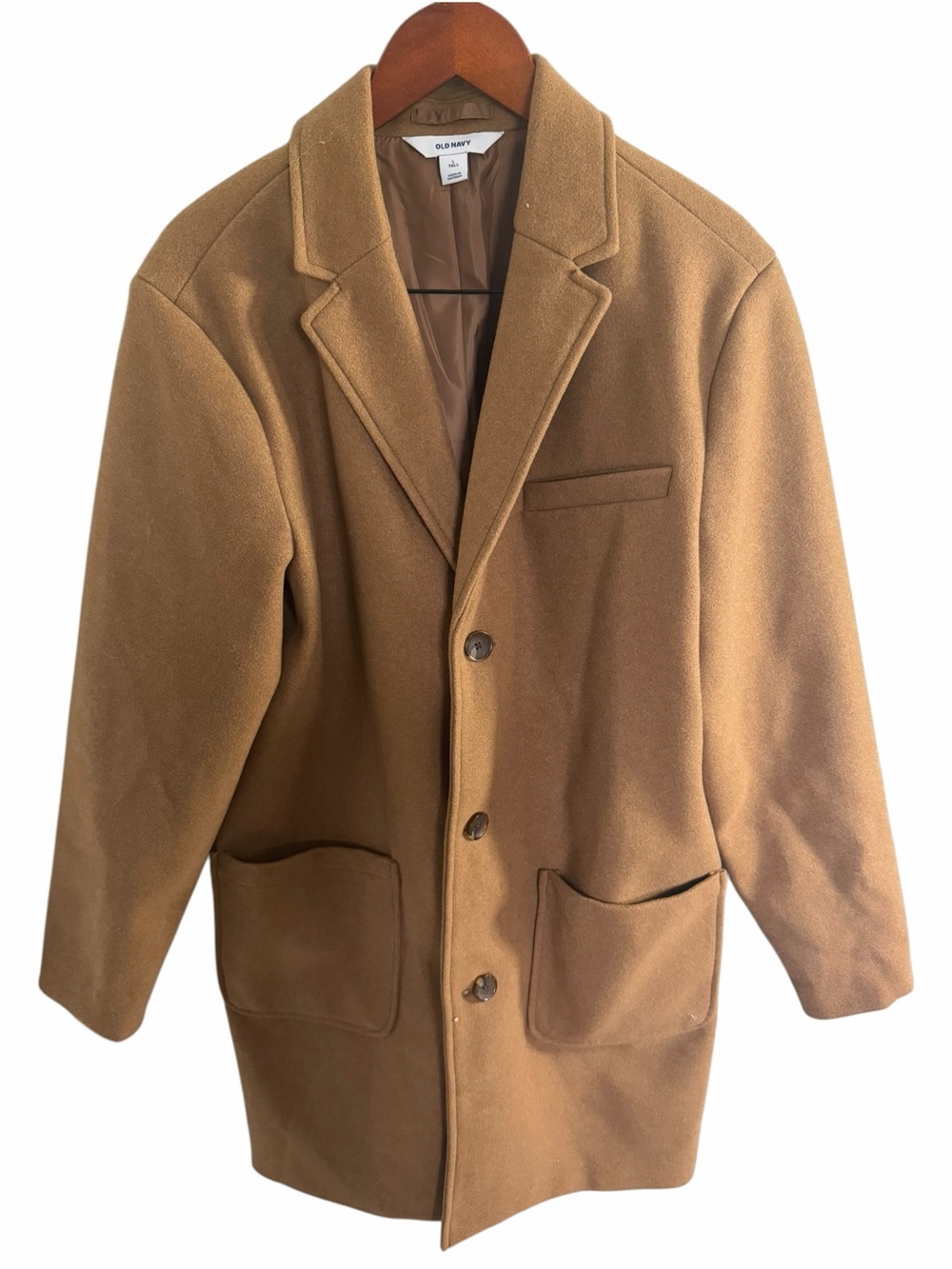 Old Navy Men's Camel Brown Notch-Lapel Pea Coat NEW